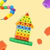 48/100/160PCS Multicolor Montessori Threading Beads Geometry Shape Bracelet DIY Beaded Game Plastic Fine Motor Skills