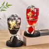 Everlasting Rose LED Glass Dome Bouquet Romantic Illuminated Ornament Perfect Valentine's Day Christmas Home Decor Romantic Gift