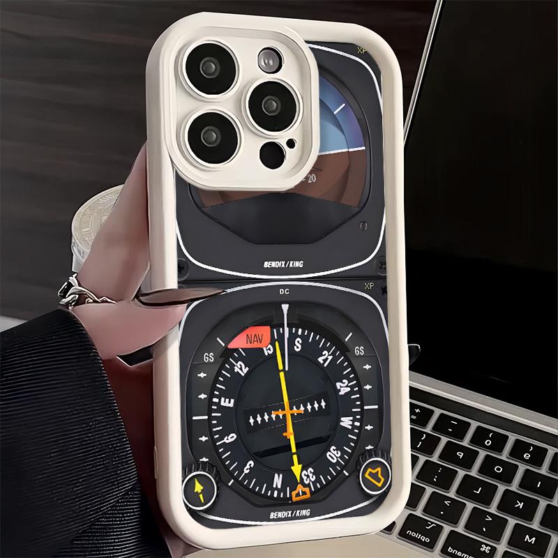 Aircraft Instrument Cockpit Radar Phone Case for iPhone 16 17 Air 16E 15 Pro Max 14 Plus 13 12 Mini Capa Soft Shell Silicone Fun
