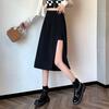 Женская юбка трапециевидной формы с запахом на бедрах и высокой талией, юбка миди с боковым разрезом, офисная женская длинная юбка больших размеров