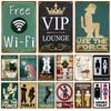 WC Toilet Tin Sign Poster Vintage Wall Posters Metal Sign Decorative Wall Plate Kitchen Plaque Metal Vintage Decor Accessories