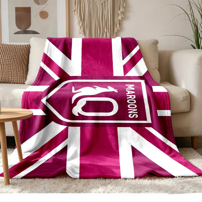 STATE OF ORIGIN QLD MAROONS Soft and comfortable flannel Suitable for sofas living rooms outdoor camping travel and also makes a great anniversary gif