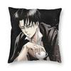 Чехол для подушки Levi Ackerman Attack On Titan с принтом Harajuku Anime Manga, наволочка для подушки в машину, наволочка для домашнего декора