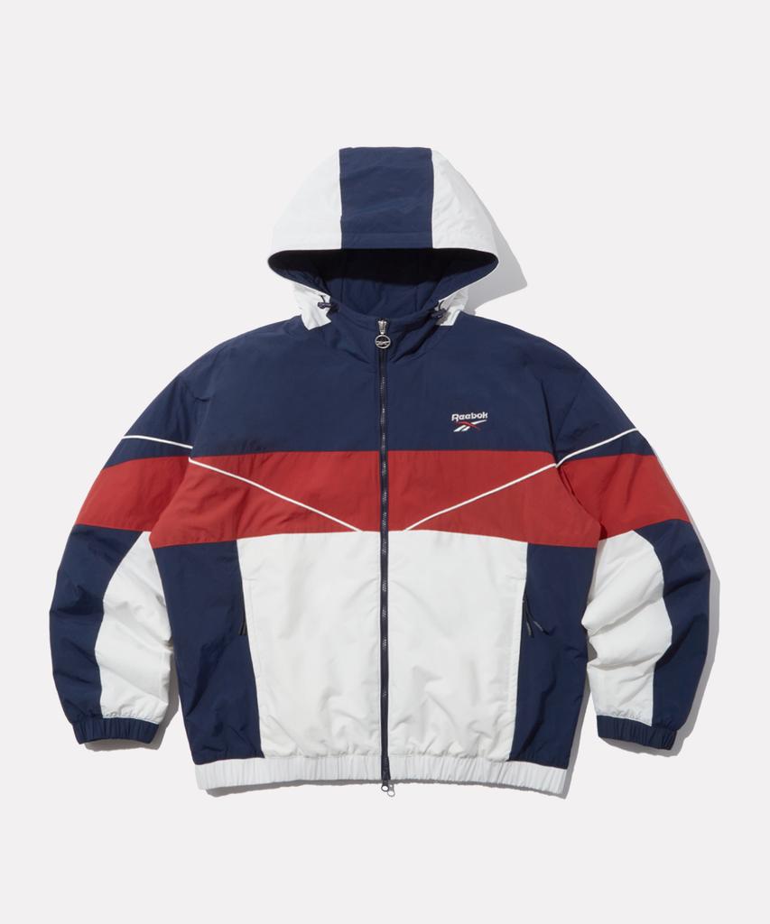 Reebok Спортивная стеганая куртка Colorblock - Темно-синяя