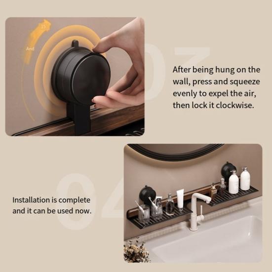 Стеллаж для хранения в ванной с присоской, высокая грузоподъемность, полая конструкция