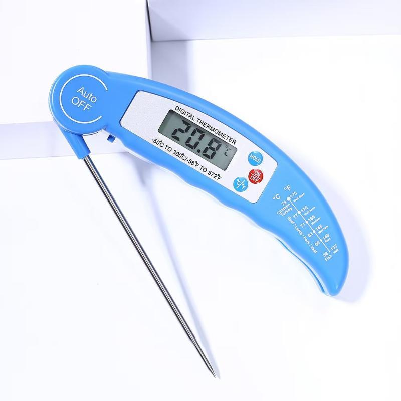 Foldable Digital Food Thermometer Instant Read Backlit Screen for Home Kitchen Baking Roasting Grilling Meat Turkey BBQ
