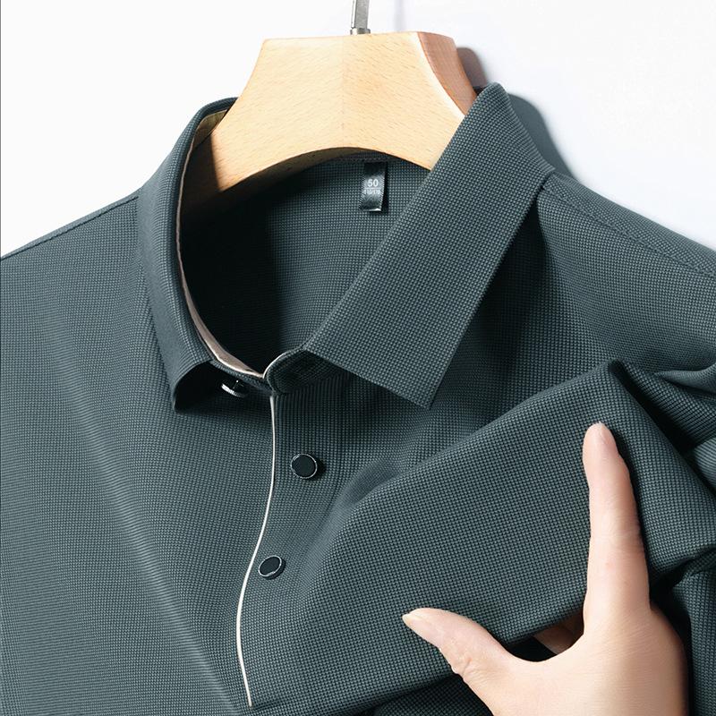 Футболка с длинными рукавами для мужчин среднего возраста, весна-осень, Foreign Trade, рубашка для папы, повседневный деловой однотонный топ для нижнего белья