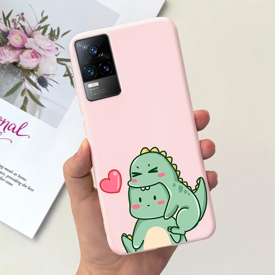 Чехол для Vivo V21e Чехол Vivo V21E 4G V 21E V2061 Милый Мультяшный Конфетный Цвет Мягкий Силиконовый ТПУ Задняя Крышка Телефона