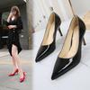 Fashion Hotel Etiquette Flight Attendant Pointed Toe Shallow Mouth Slim Heels High Heels Solid Color Work Shoes Fairy Style Single Shoes