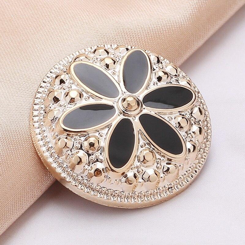 10pcs Pretty Plating Buttons Square Round Buttons Coat Windbreaker Sweater Accessories Various Styles DIY Sewing Supplies