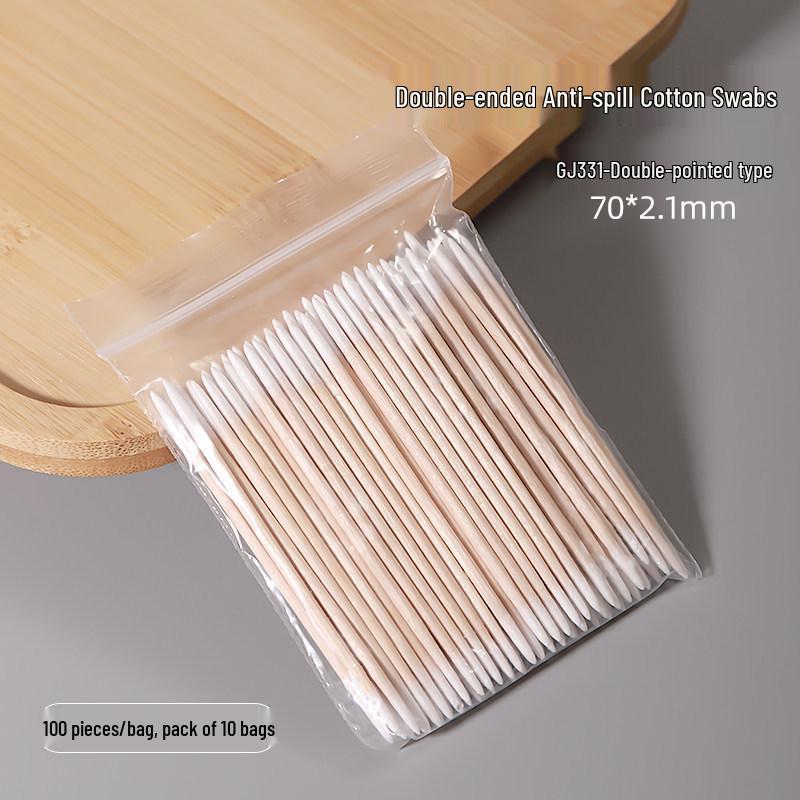 Pointed Tip Nail Art Clean-Up Swabs - Single/Double Head, Disposable, Removes Dirt from Nail Gaps
