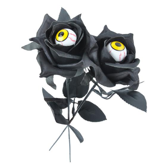 2 шт., искусственные цветы на Хэллоуин, реалистичные глазные яблоки, букет роз, длинный стебель, цветочный декор, украшение для дома, вечеринки, праздничная атмосфера, реквизит
