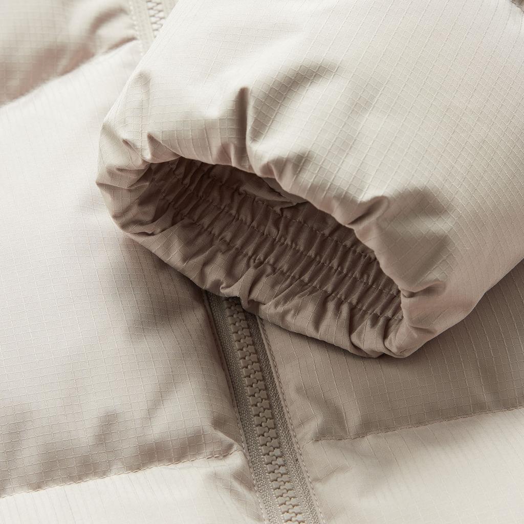 Li Ning Fitness Series Water-Resistant Infrared Thermal Casual Hooded Short Zipper Down Jacket Men Outerwear Dusty-Gray AYMV767-3