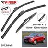3 шт. щетки стеклоочистителя для Hyundai Tucson MK2 ix35 2010-2015 24 "16" 12 "подходят для переднего лобового стекла, щетки для окон, резак, аксессуары 2013 2014 2015