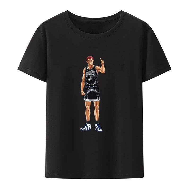 Футболка унисекс Y2k, футболка из чистого хлопка с короткими рукавами SLAMDUNK с буквенным принтом, дышащая, удобная и минималистичная