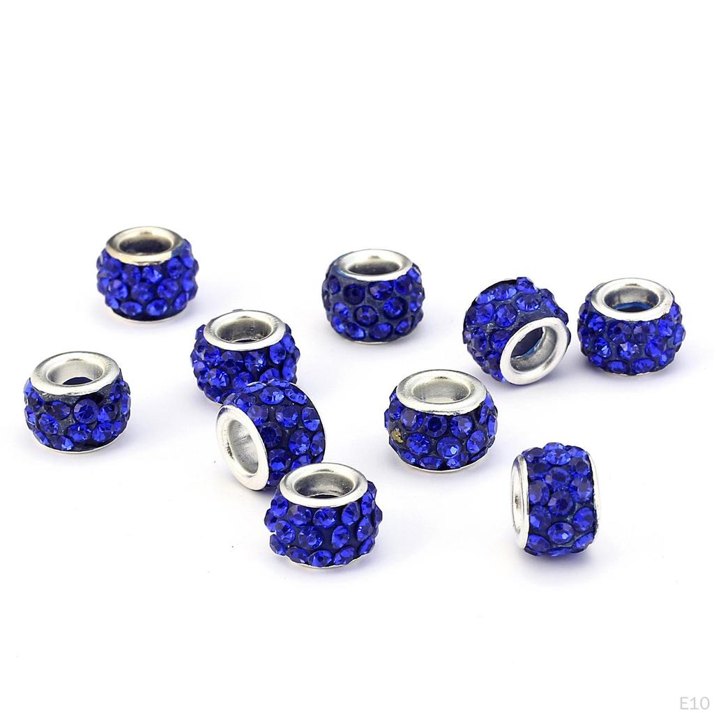 Сплавные Европейские Стразы Бусины 8x10 мм Большое Отверстие Распорки Свободные Для DIY Изготовления Украшений