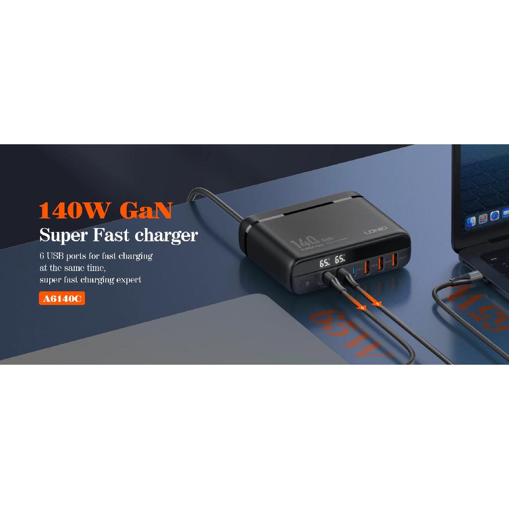 140 Вт GaN USB C Зарядное устройство Блок LDNIO Type-C PD Быстрое зарядное устройство Универсальный дорожный адаптер Для iPhone Samsung iMac MacBook Ноутбука Switch
