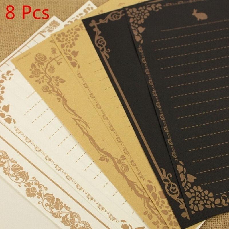 8PCS Retro Mini Envelope Romantic Love Letters Stationary Kraft Paper