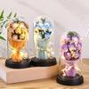 Everlasting Rose LED Glass Dome Bouquet Romantic Illuminated Ornament Perfect Valentine's Day Christmas Home Decor Romantic Gift