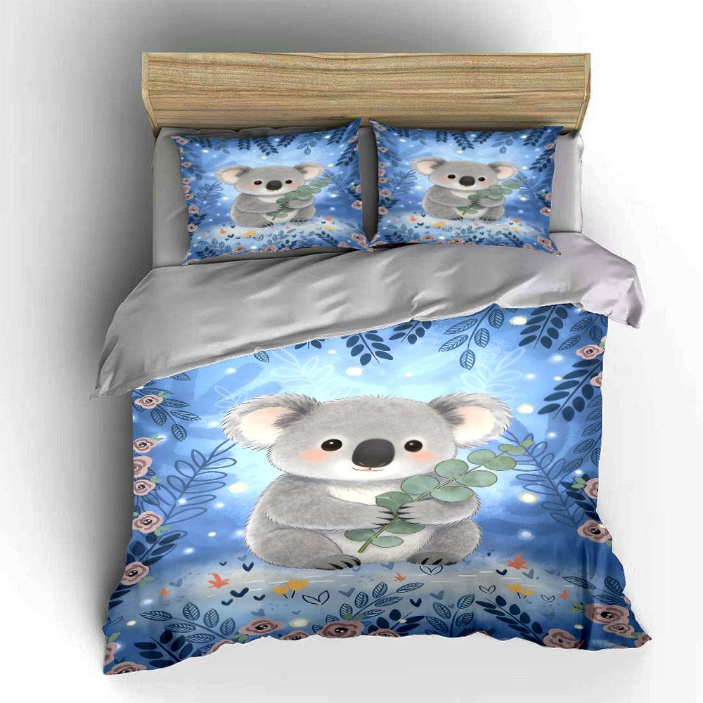 Koala holding eucalyptus leaves. Bedding sets Duvet cover sets Duvet covers Pillowcases(1 * Duvet Cover 2 * Pillowcases without duvet insert)