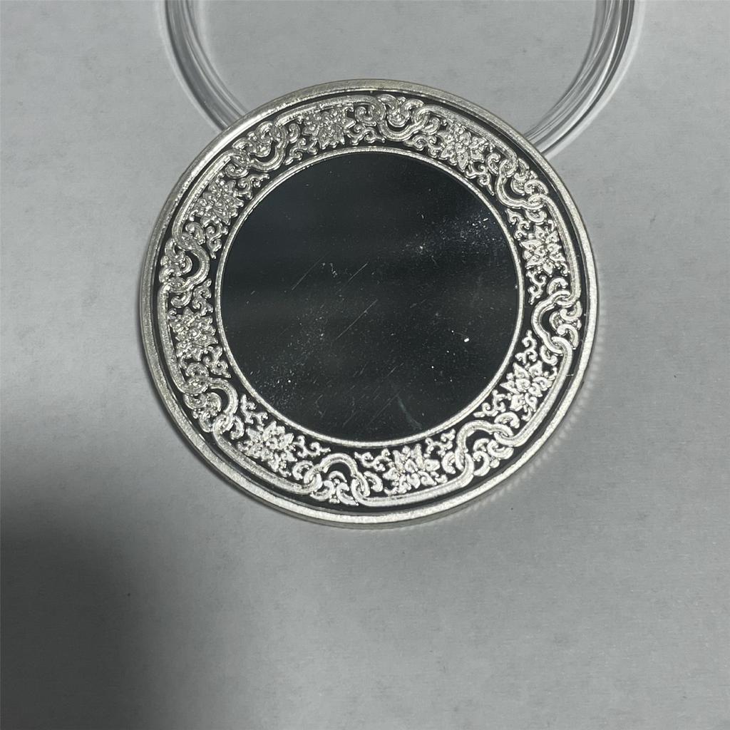 Набор из 10 чистых монет для гравировки 40 мм, цельнометаллических с покрытием, монеты с цветочным краем и защитной коробкой для персонализированных поделок