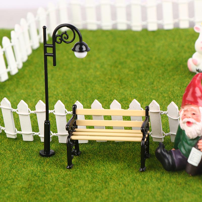 1/12 Dollhouse Park Street Lamp Bench Model Dollhouse Mini Street Light Ornaments Dolls House Christmas Decor Accessories