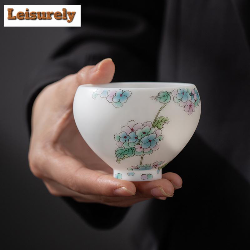 Чайная чашка из белого фарфора с нефритом и овечьим жиром, изготовленная вручную пористая обжаренная чайная чаша, персональная мастерская чашка, кружки для медитации, чайная утварь в стиле кунг-фу