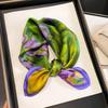 2025 Мода 100% натуральный шелковый шарф 53 см квадратный женский шелковый темперамент маленький шарф шейный декоративный шарф с принтом