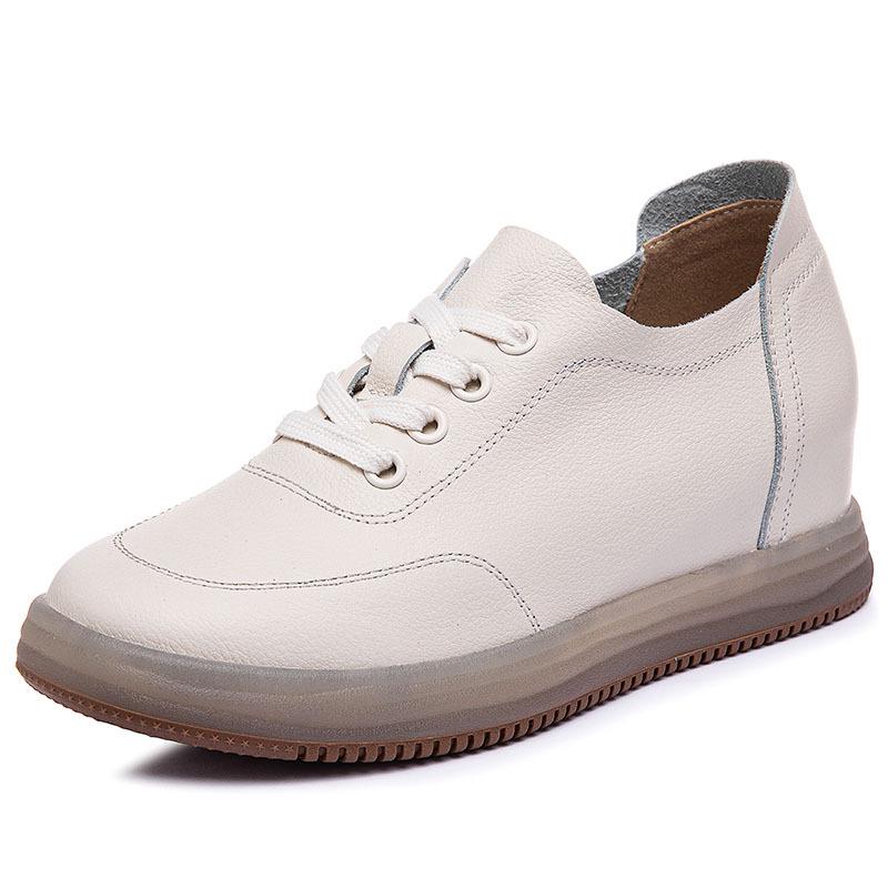 Женские белые туфли-лодочки из коровьей кожи весна-лето 2024 г.: Увеличивающие рост, Мягкая подошва, Облегающий крой, Универсальные