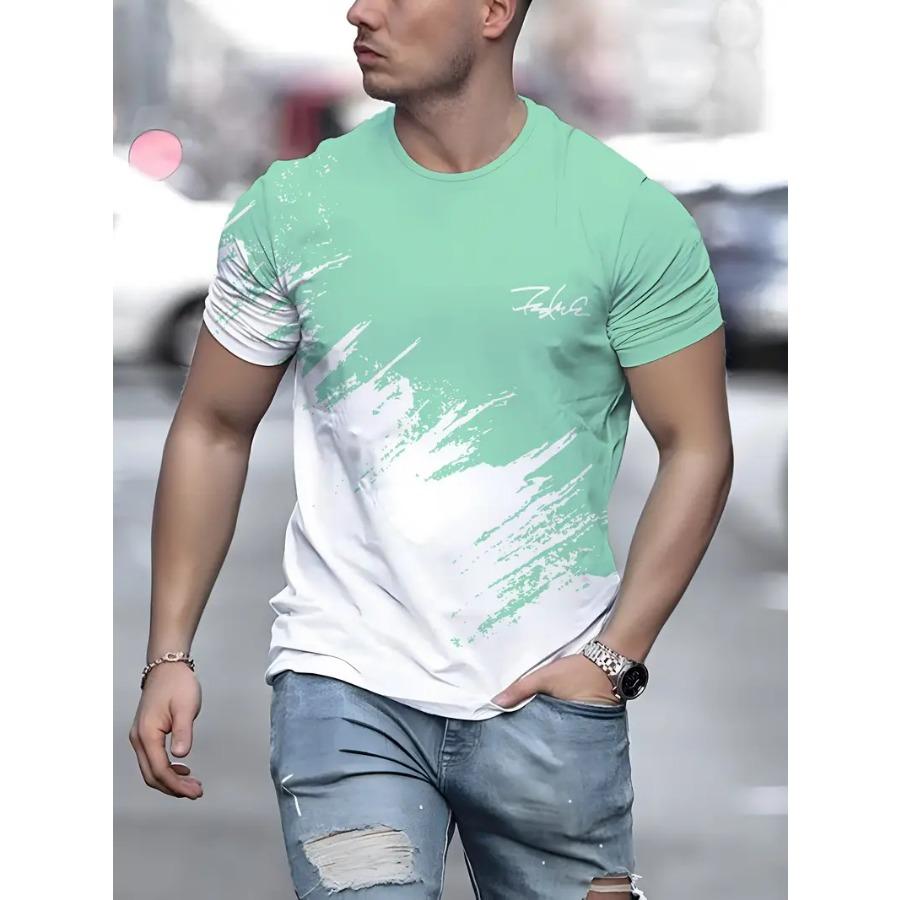 Стильная мужская футболка с рисунком — удобная, дышащая, с коротким рукавом для повседневных летних занятий — повседневная, модная и универсальная футболка для мужчин
