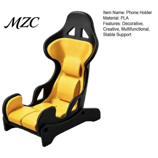 Racing Seat Phone Stand Holder, Desktop Stand, Adjustable Vertical and Horizontal Mobile Holder for Fans Viewing Angle Mount Office Gaming Room Decor