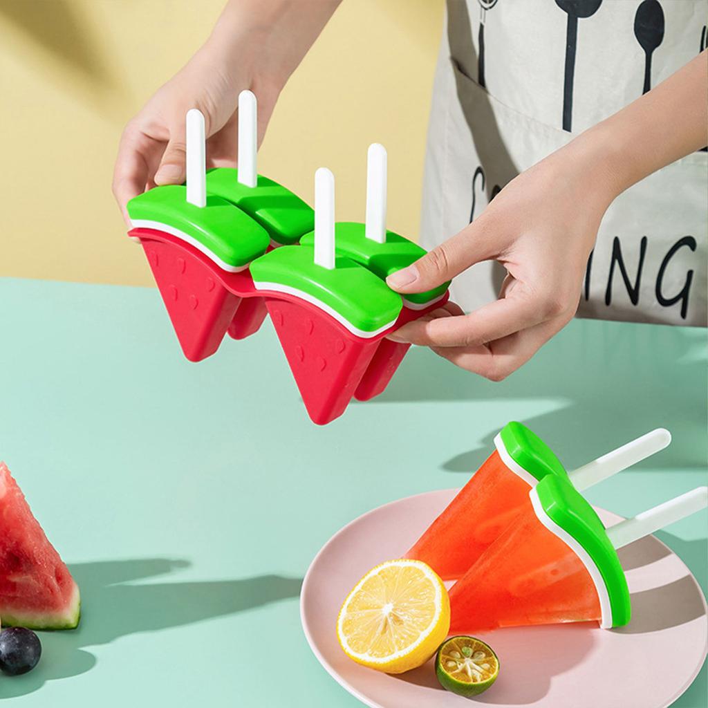 Силиконовая форма для арбуза с четырьмя отверстиями, форма для мороженого, форма для льда, форма для льда