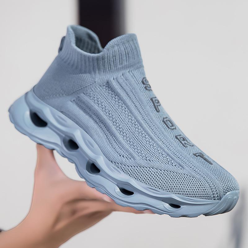 Большие размеры спортивной обуви, женская обувь, летающая плетеная обувь, носки, мужская обувь, ленивая обувь с одной педалью, повседневная обувь, новые модели для мужчин