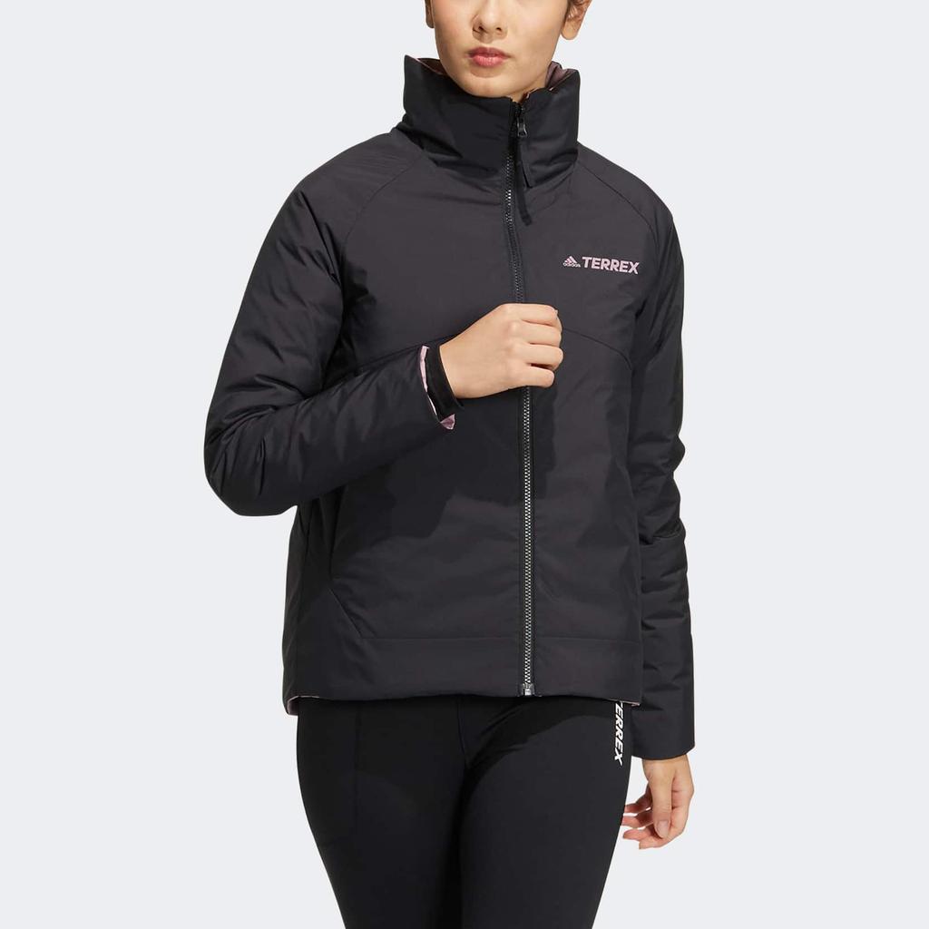 Adidas Terrex 3 в 1 Rr Gd Pk Logo Print средней длины двусторонняя куртка с капюшоном женская куртка светло-фиолетовая HN1999
