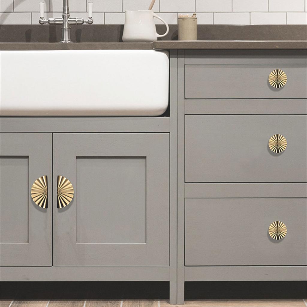 Набор из 6 мебельных ручек из цинкового сплава цвета матовой латуни, круглые ручки для ящиков для шкафа, комода и гардероба