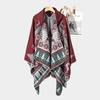 Winter Women Men Scarf Layers Poncho Hooded Retro Print Wraps Shawl Scarve Capa Para Mujer Pashmina Cloak New Unisex Christmas
