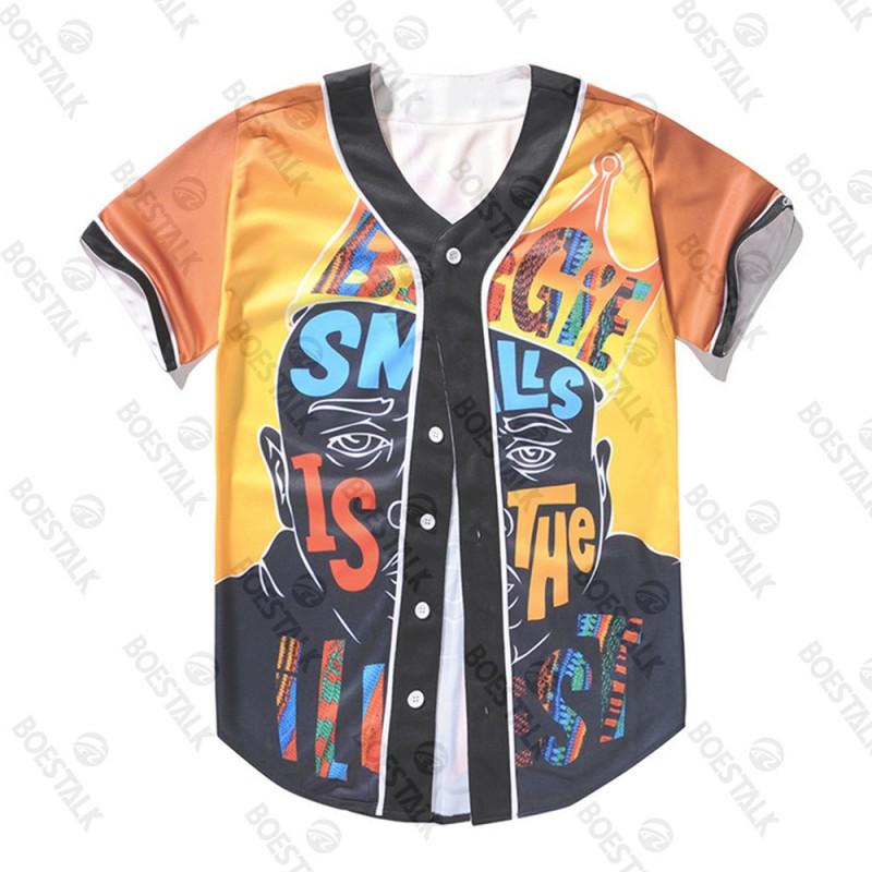 Mens Short Sleeve Baseball Cardigan Cartoon Print Loose Fit Sports Top