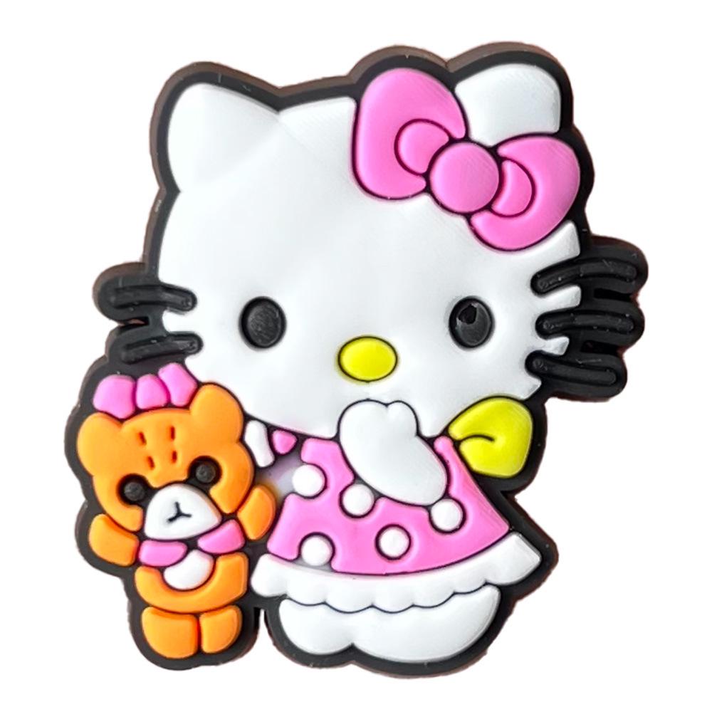 Одиночная штука Мультяшные мягкие резиновые ПВХ подвески для обуви Hello Kitty - Набор из 83 штук для DIY Подарочный набор