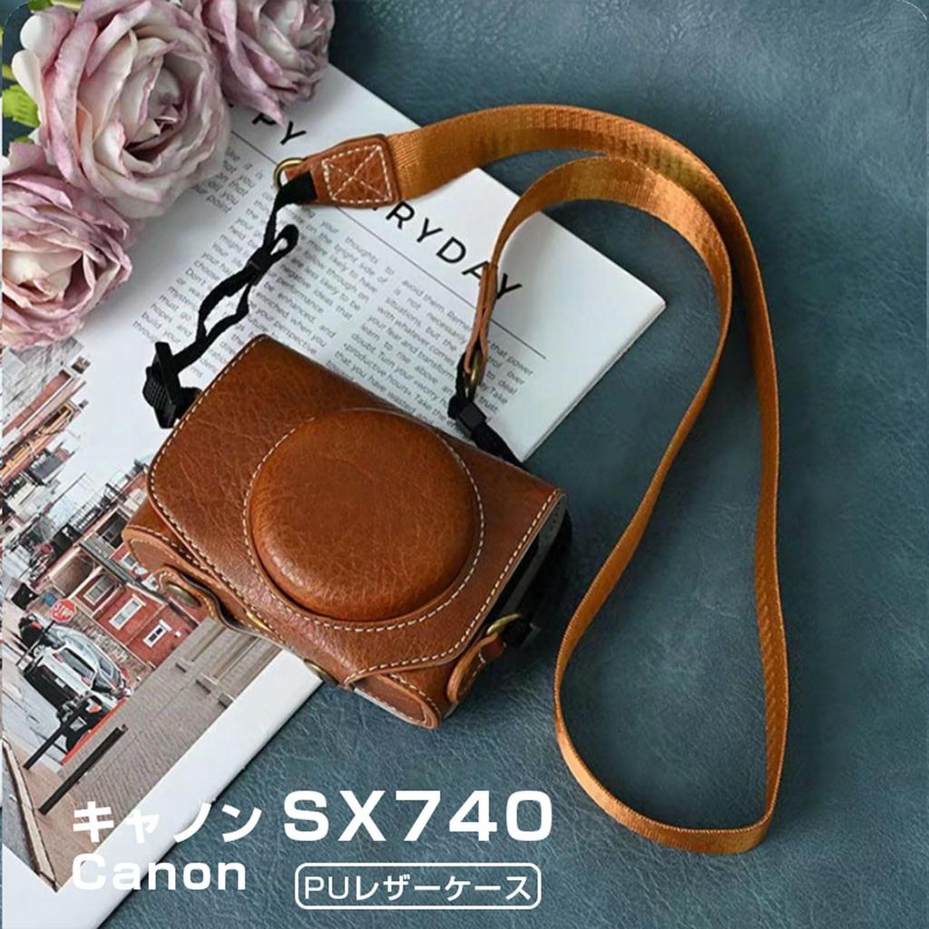 Чехол BEADY для камеры Canon PowerShot SX720 HS SX730 HS SX740 HS Защитный чехол из искусственной кожи PowerShot HS с плечевым ремнем коричневого цвета SX720/SX730/SX740