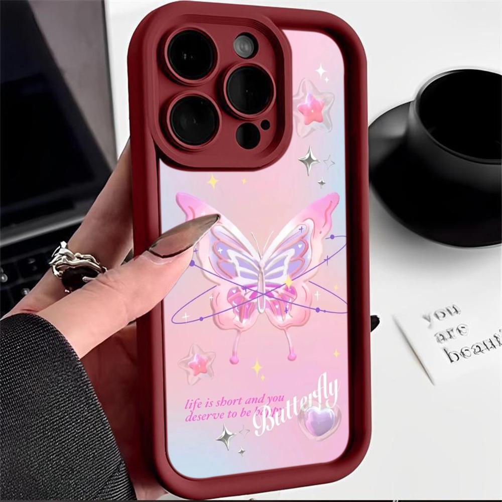 Мягкий чехол для телефона Angel Eye TPU для Samsung A05 A13 A23 A53 A14 A24 A34 A54 A15 A25 A35 A55 S20 S23 FE S24 Ultra Ae68 Бабочка цветок милый дизайн