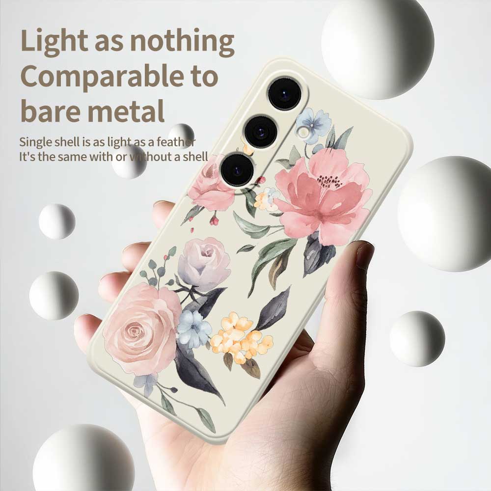 For Samsung Galaxy S25 FE Case Big Flowers Pattern Printing Straight Edge TPU Phone Back Cover