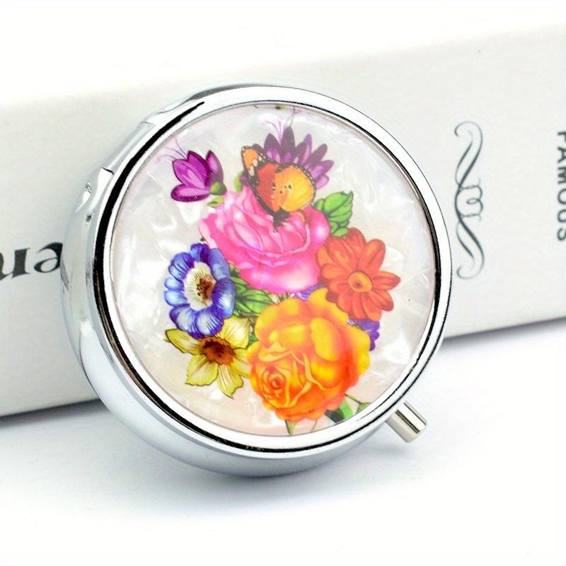 1PC Portable Travel Essential Pill Splitters Pill Case Container for Medicines Organizer Metal, Jewelry Box, Compartmentalized Storage