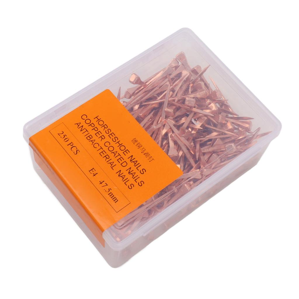 250 шт. гвоздей для подковы с медным покрытием, нержавеющие, для верховой езды, товары для животных 47,5 мм E4