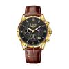 LIGE Men Watch Fashion Casual Luminous Waterproof Chronograph Leather Strap Quartz Watch