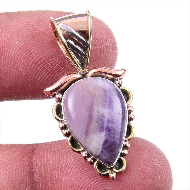 Подвеска из натурального камня Тиффани из стерлингового серебра 925 пробы в двухцветном исполнении 1,25 дюйма c0m15