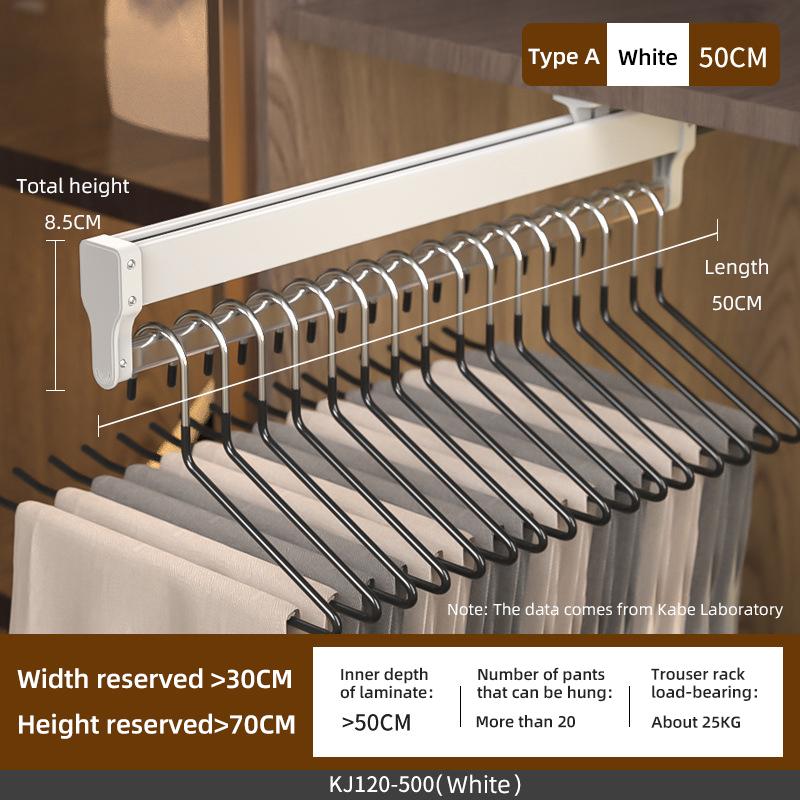 Top Mount Wardrobe Hanger Pulling Out Hangers Extendable Clothes Rail Adjustable Wardrobe Telescopic Rail Rack Trouser Organiser
