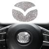 MochiMingle Универсальная эмблема на руль Mazda Совместимая Блестящая накладка на руль Подходит для Страз Легкая наклейка для украшения автомобиля Аксессуар Деталь, Логотип,