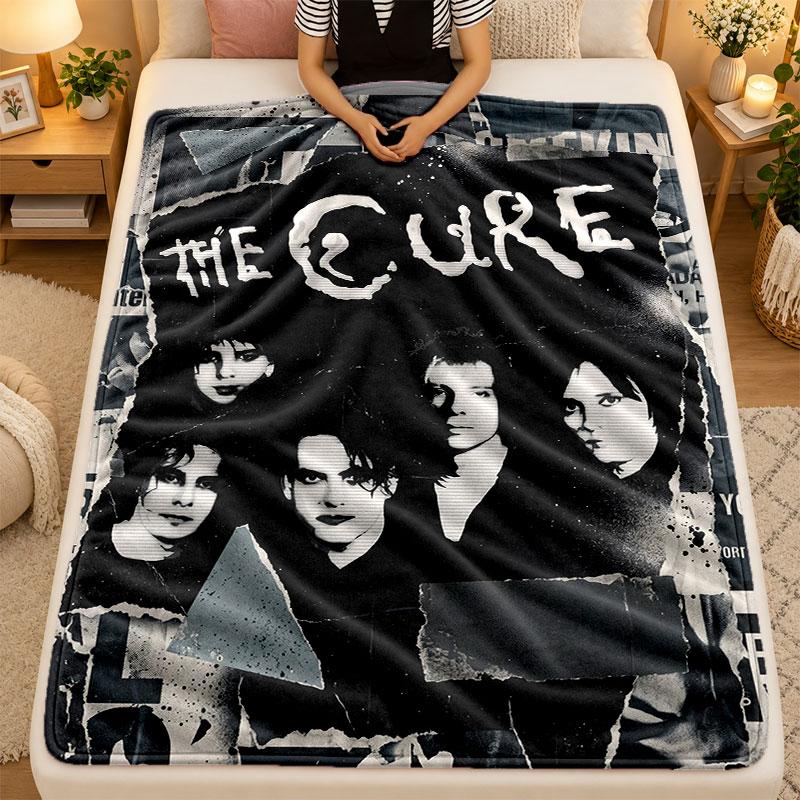 Flannel BlanketThe Cure Warm Soft Throw Blanket for Indoor Sofa Bed Living Room Use