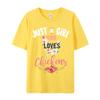 Funky Unisexs Tshirts Oneck Short Sleeve Premium Cotton Just A Girl Who Loves Tops Tees Geek Tshirts