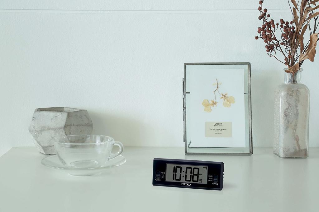 Seiko Clock Alarm Table Radio 48 x 123 x 30 SQ321K Clock, Clock, Digital, Controlled, Black, mm,
